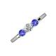 3 - Shirley 5.00 mm Round Diamond and Tanzanite Three Stone Engagement Ring 