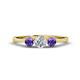 1 - Shirley 5.00 mm Round Diamond and Iolite Three Stone Engagement Ring 