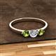 2 - Shirley 5.00 mm Round Diamond and Peridot Three Stone Engagement Ring 