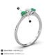 4 - Shirley 5.00 mm Round Diamond and Emerald Three Stone Engagement Ring 
