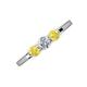 3 - Shirley 5.00 mm Round Diamond and Yellow Sapphire Three Stone Engagement Ring 