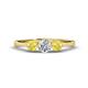 1 - Shirley 5.00 mm Round Diamond and Yellow Sapphire Three Stone Engagement Ring 