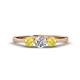1 - Shirley 5.00 mm Round Diamond and Yellow Sapphire Three Stone Engagement Ring 