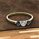 2 - Shirley 5.00 mm Round Black and White Black Diamond Three Stone Engagement Ring 