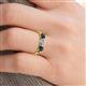 5 - Shirley 5.00 mm Round Black and White Black Diamond Three Stone Engagement Ring 