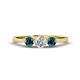 1 - Shirley 5.00 mm Round Blue and White Blue Diamond Three Stone Engagement Ring 