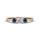 1 - Shirley 5.00 mm Round Blue and White Blue Diamond Three Stone Engagement Ring 