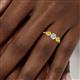 6 - Shirley 5.00 mm Round Yellow and White Yellow Diamond Three Stone Engagement Ring 