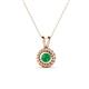 1 - Juliya 4.00 mm Round Emerald Rope Edge Bezel Set Solitaire Pendant Necklace 