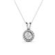 1 - Juliya 4.00 mm Round White Sapphire Rope Edge Bezel Set Solitaire Pendant Necklace 