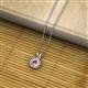 2 - Juliya 4.00 mm Round Pink Tourmaline Rope Edge Bezel Set Solitaire Pendant Necklace 