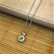 2 - Juliya 4.00 mm Round Emerald Rope Edge Bezel Set Solitaire Pendant Necklace 
