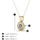 3 - Juliya 4.00 mm Round Tanzanite Rope Edge Bezel Set Solitaire Pendant Necklace 