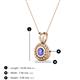 3 - Juliya 4.00 mm Round Tanzanite Rope Edge Bezel Set Solitaire Pendant Necklace 