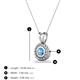 3 - Juliya 4.00 mm Round Blue Topaz Rope Edge Bezel Set Solitaire Pendant Necklace 