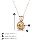 3 - Juliya 4.00 mm Round Citrine Rope Edge Bezel Set Solitaire Pendant Necklace 