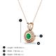 3 - Juliya 4.00 mm Round Emerald Rope Edge Bezel Set Solitaire Pendant Necklace 