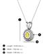 3 - Juliya 4.00 mm Round Yellow Sapphire Rope Edge Bezel Set Solitaire Pendant Necklace 