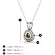 3 - Juliya 4.00 mm Round Smoky Quartz Rope Edge Bezel Set Solitaire Pendant Necklace 