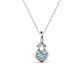 1 - Caron 4.00 mm Round Aquamarine Solitaire Love Knot Pendant Necklace 