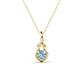 1 - Caron 4.00 mm Round Aquamarine Solitaire Love Knot Pendant Necklace 
