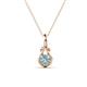 1 - Caron 4.00 mm Round Aquamarine Solitaire Love Knot Pendant Necklace 
