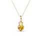 1 - Caron 4.00 mm Round Citrine Solitaire Love Knot Pendant Necklace 
