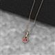 2 - Caron 4.00 mm Round Rhodolite Garnet Solitaire Love Knot Pendant Necklace 