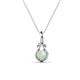 1 - Caron 4.00 mm Round Opal Solitaire Love Knot Pendant Necklace 