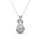 1 - Amanda 4.00 mm Round Aquamarine Solitaire Infinity Love Knot Pendant Necklace 