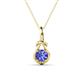 1 - Caron 5.00 mm Round Tanzanite Solitaire Love Knot Pendant Necklace 