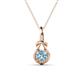 1 - Caron 5.00 mm Round Aquamarine Solitaire Love Knot Pendant Necklace 
