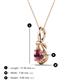 3 - Caron 5.00 mm Round Rhodolite Garnet Solitaire Love Knot Pendant Necklace 