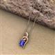 2 - Evana 7x5 mm Emerald Cut Tanzanite and Round Diamond Accent Ribbon Pendant Necklace 