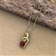 2 - Evana 7x5 mm Emerald Cut Red Garnet and Round Diamond Accent Ribbon Pendant Necklace 