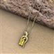 2 - Evana 7x5 mm Emerald Cut Yellow Sapphire and Round Diamond Accent Ribbon Pendant Necklace 