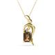 1 - Evana 7x5 mm Emerald Cut Smoky Quartz and Round Diamond Accent Ribbon Pendant Necklace 