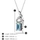 3 - Evana 7x5 mm Emerald Cut Aquamarine and Round Diamond Accent Ribbon Pendant Necklace 