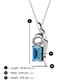 3 - Evana 7x5 mm Emerald Cut Blue Topaz and Round Diamond Accent Ribbon Pendant Necklace 