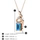 3 - Evana 7x5 mm Emerald Cut Blue Topaz and Round Diamond Accent Ribbon Pendant Necklace 