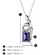 3 - Evana 7x5 mm Emerald Cut Iolite and Round Diamond Accent Ribbon Pendant Necklace 