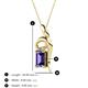 3 - Evana 7x5 mm Emerald Cut Iolite and Round Diamond Accent Ribbon Pendant Necklace 