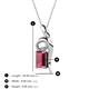 3 - Evana 7x5 mm Emerald Cut Rhodolite Garnet and Round Diamond Accent Ribbon Pendant Necklace 