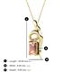 3 - Evana 7x5 mm Emerald Cut Morganite and Round Diamond Accent Ribbon Pendant Necklace 