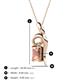 3 - Evana 7x5 mm Emerald Cut Morganite and Round Diamond Accent Ribbon Pendant Necklace 