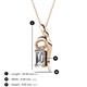 3 - Evana 7x5 mm Emerald Cut and Round Diamond Accent Ribbon Pendant Necklace 
