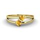 1 - Ria 0.40 ctw (4.00 mm) Round Citrine Split Shank 2 Stone Engagement Ring 