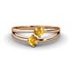1 - Ria 0.40 ctw (4.00 mm) Round Citrine Split Shank 2 Stone Engagement Ring 
