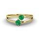 1 - Ria 0.50 ctw (4.00 mm) Round Emerald Split Shank 2 Stone Engagement Ring 