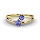 1 - Ria 0.48 ctw (4.00 mm) Round Tanzanite Split Shank 2 Stone Engagement Ring 
